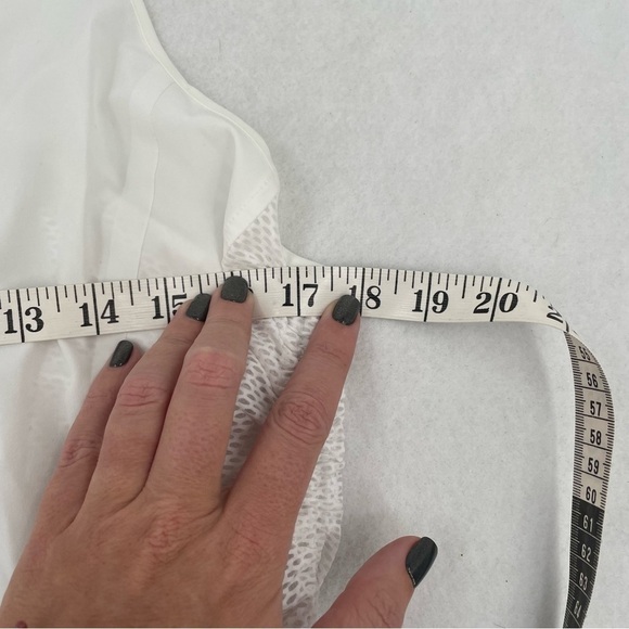 ATHLETA Womens White Athletic Tank Top Drawstring sides Mesh detail size: Large - Picture 11 of 11